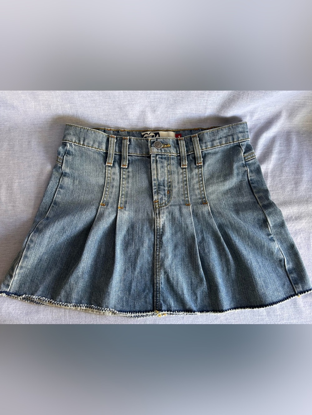 Roxy Light Blue Denim Pleated Skater Skirt | Back to School
